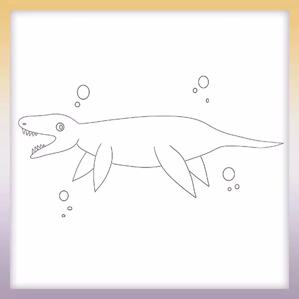 Dinosaurio - Mosasaurus - Dibujos para colorear