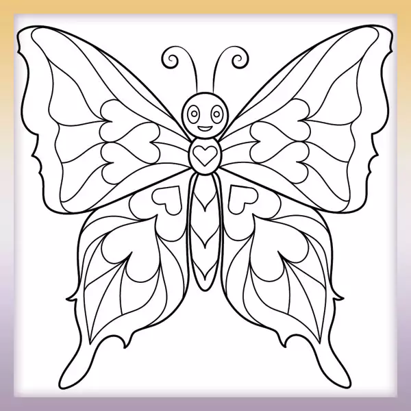Mariposa del corazón - Mandala - Dibujos para colorear