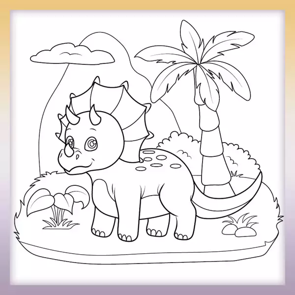 Pequeño Triceratops Dino - Dibujos para colorear