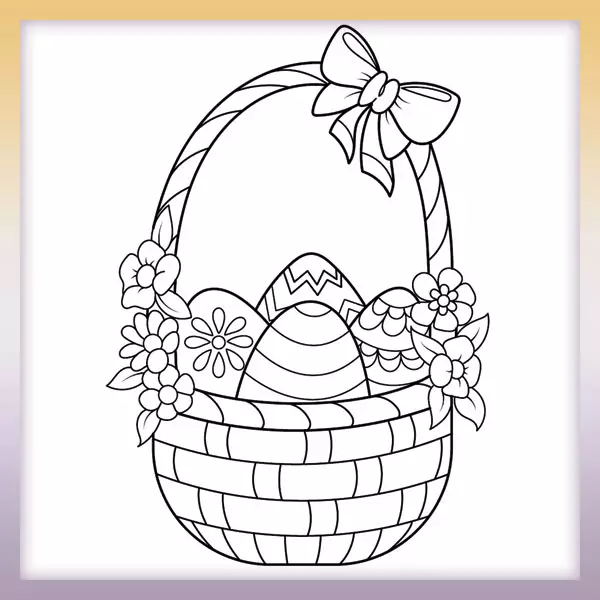 Cesta con Huevos de Pascua - Dibujos para colorear