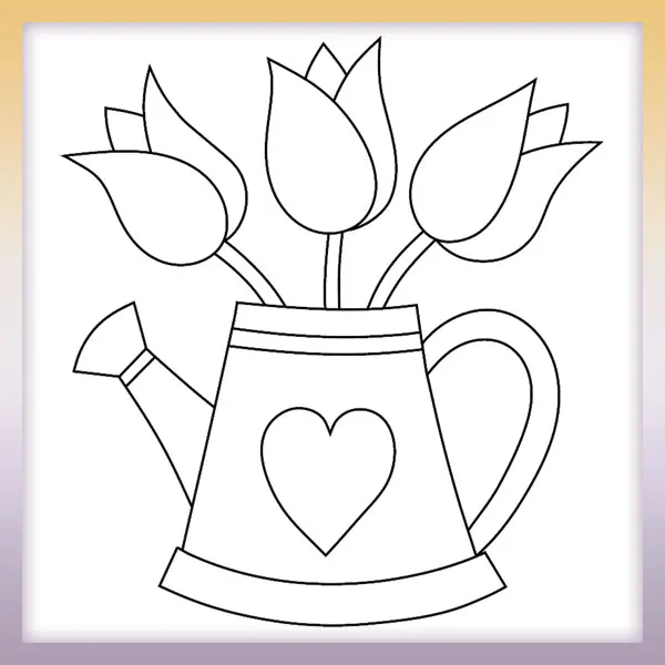 Jarra con tulipanes | Dibujos para colorear