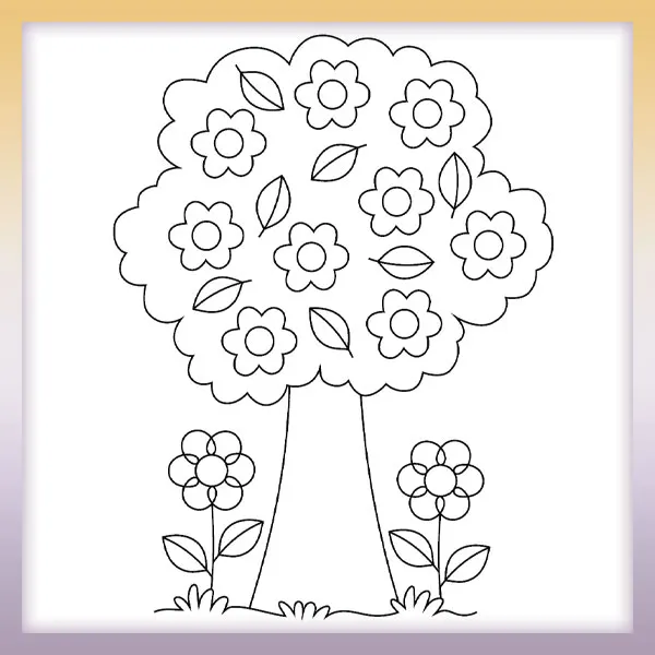 Árbol de flores | Dibujos para colorear