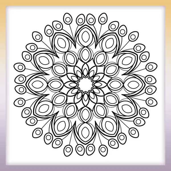 Mandala de pavo real | Dibujos para colorear