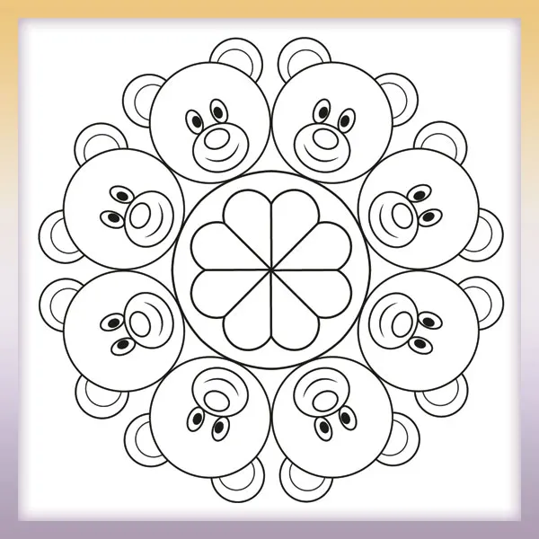 Mandala de peluche | Dibujos para colorear