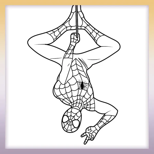 Spiderman colgante | Dibujos para colorear