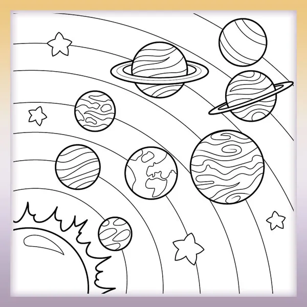 Planetas en el sistema solar | Dibujos para colorear
