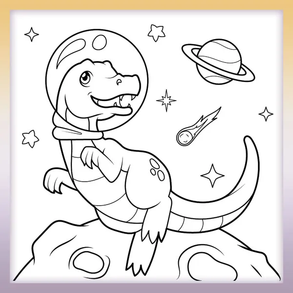 Dinosaurio en el espacio | Dibujos para colorear