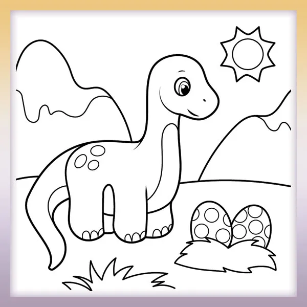 Dinosaurio y huevos | Dibujos para colorear