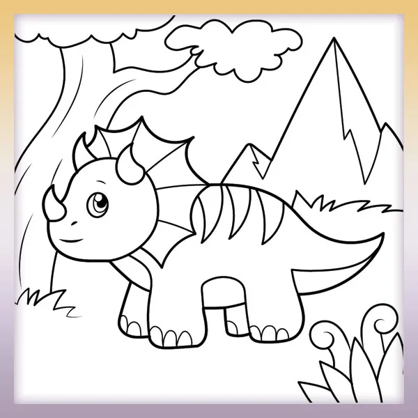 Dinosaurio - Pequeño Triceratops | Dibujos para colorear