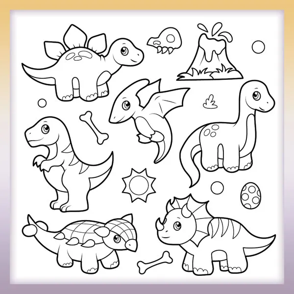 Colección de dinosaurios | Dibujos para colorear