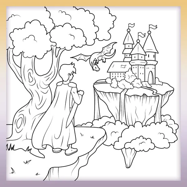 Castillo en el cielo | Dibujos para colorear