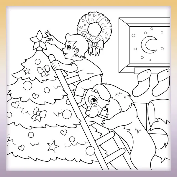 Decoracion de arboles de navidad | Dibujos para colorear