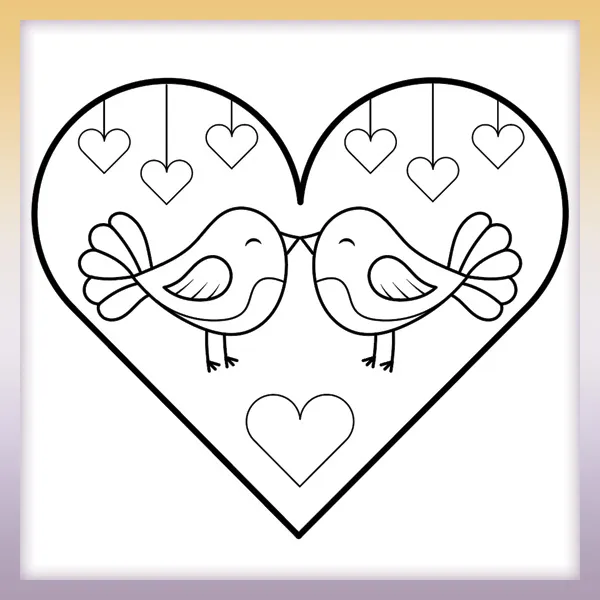 Pájaros del amor | Dibujos para colorear