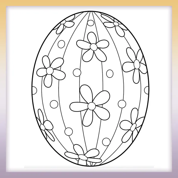 Huevo de Pascua de flores | Dibujos para colorear