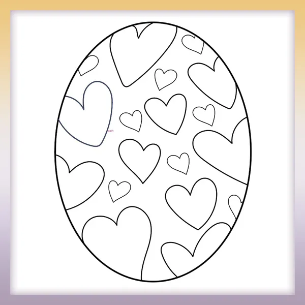 Huevo de Pascua de corazón | Dibujos para colorear