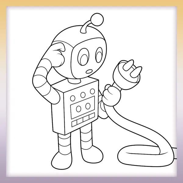 Robot con enchufe | Dibujos para colorear