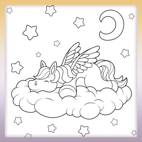 Unicornio durmiente | Dibujos para colorear