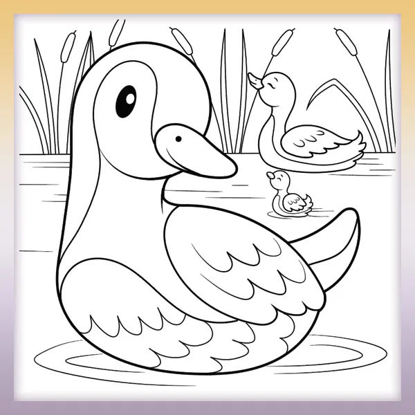 Familia de patos | Dibujos para colorear