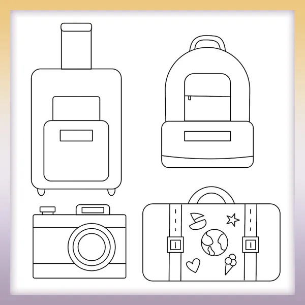 Cosas de viaje | Dibujos para colorear