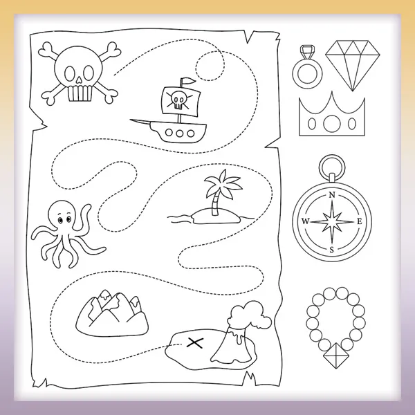 Mapa del tesoro | Dibujos para colorear