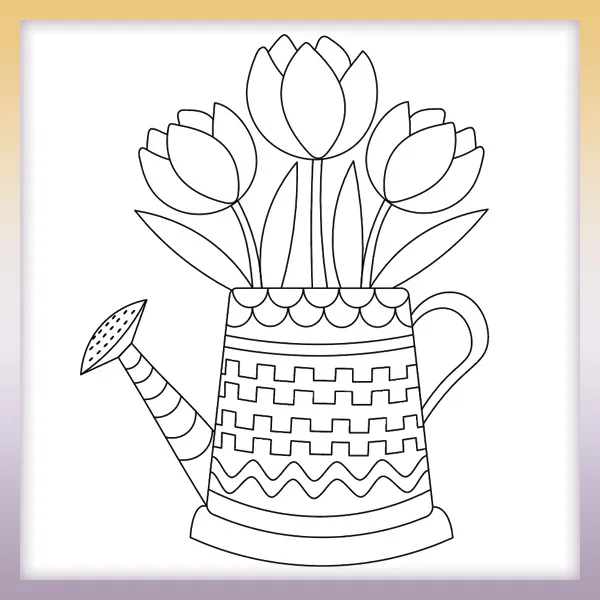 Regadera con flores | Dibujos para colorear