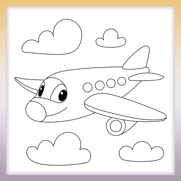 Avión en el cielo | Dibujos para colorear