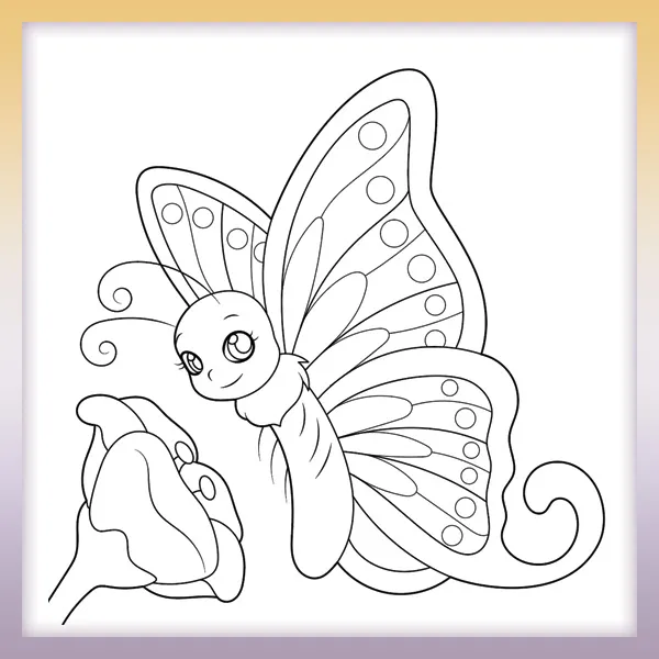 Mariposa y una flor | Dibujos para colorear