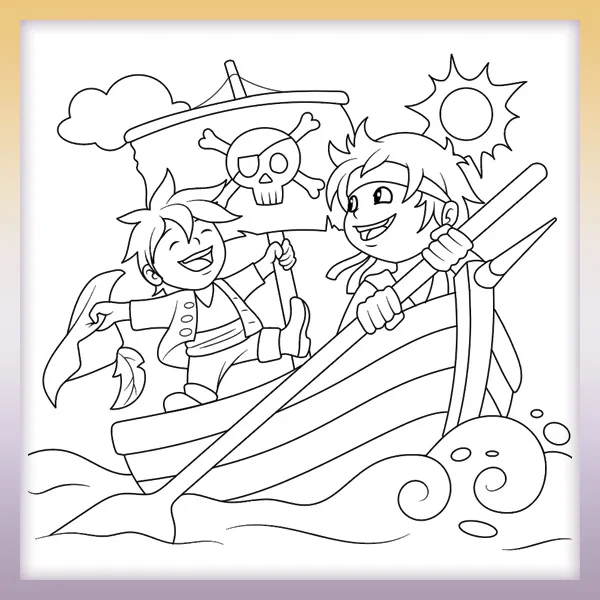 Piratas en el mar | Dibujos para colorear