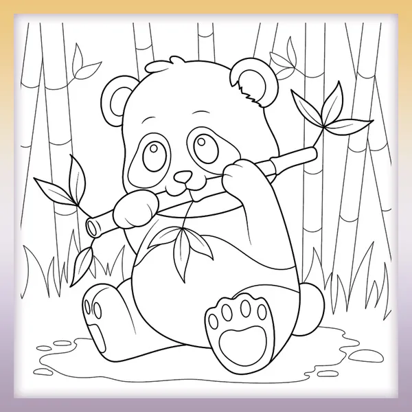 Panda mastica bambú | Dibujos para colorear