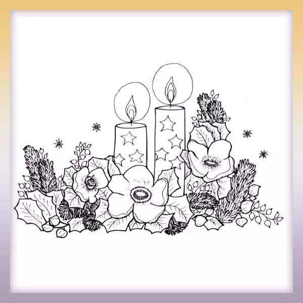 Velas de adviento - Dibujos para colorear