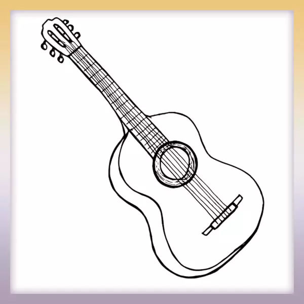 Guitarra acustica - Dibujos para colorear