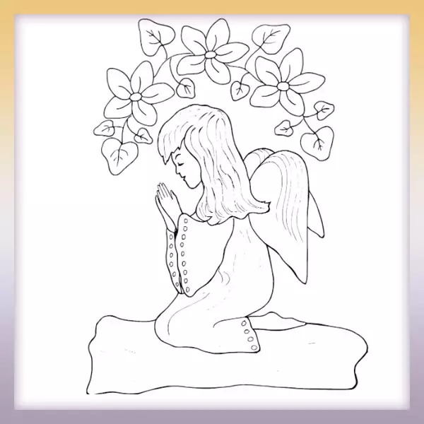 Ángel rezando - Dibujos para colorear
