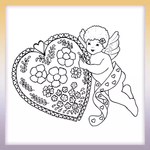 Un angel con corazon - Dibujos para colorear