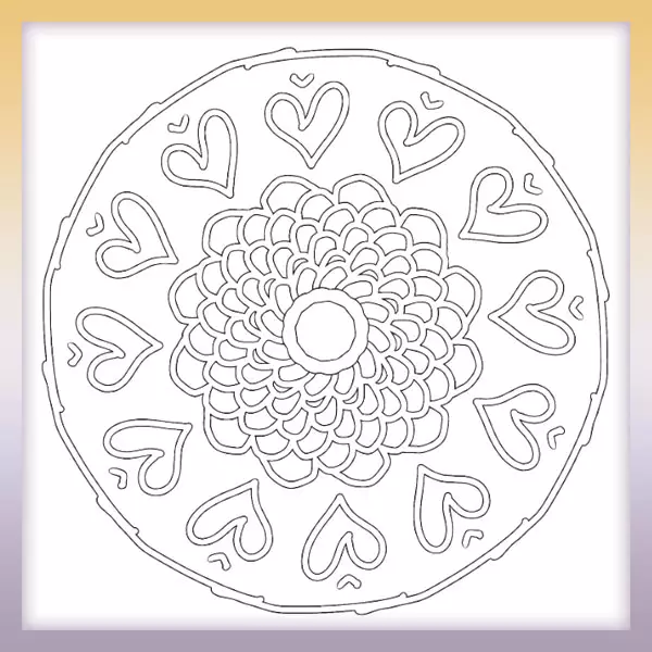 Mandala - corazón - Dibujos para colorear