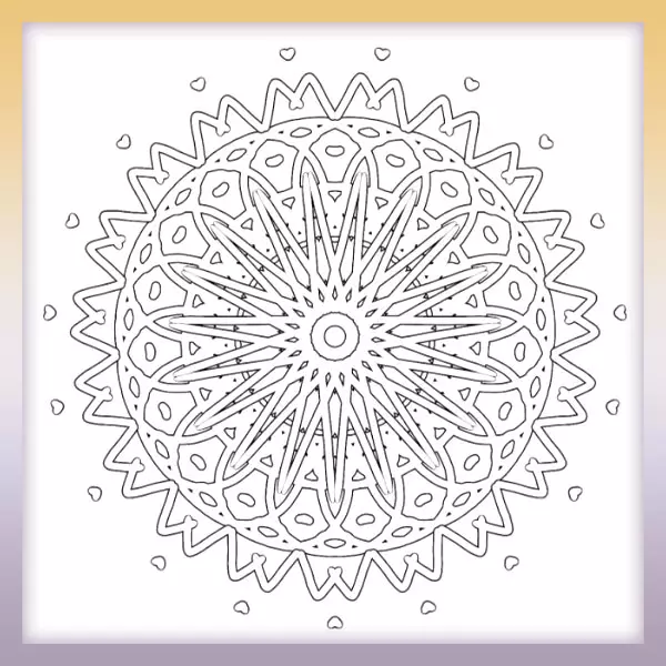 Mandala con corazones - Dibujos para colorear