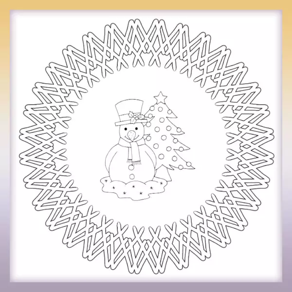Mandala - muñeco de nieve - Dibujos para colorear