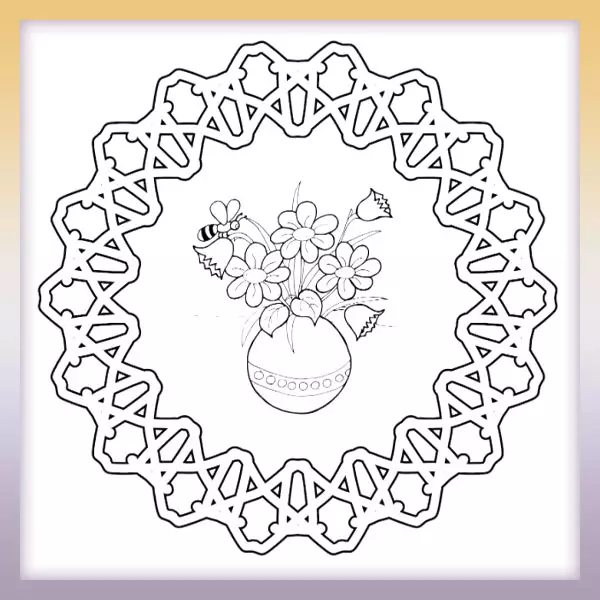Mandala - ramo de flores - Dibujos para colorear