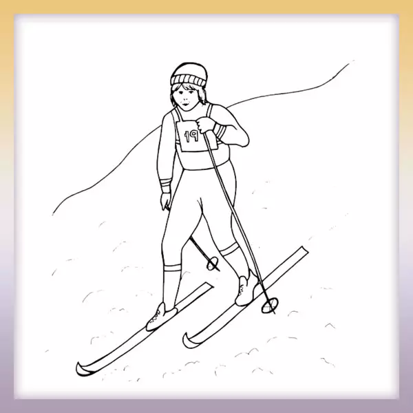 Esquiador de fondo - Dibujos para colorear