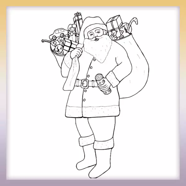 Papá Noel con regalos - Dibujos para colorear