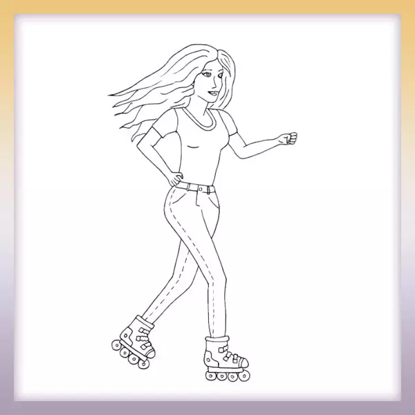 Chica en patines - Dibujos para colorear