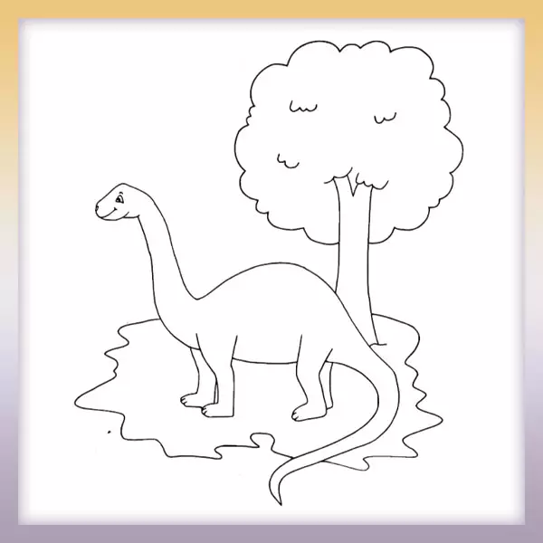 Dinosaurio por el arbol - Dibujos para colorear