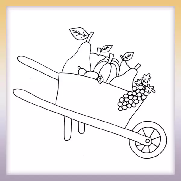 Carretilla con fruta - Dibujos para colorear