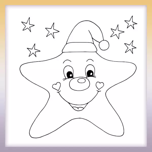 Estrella con gorra - Dibujos para colorear