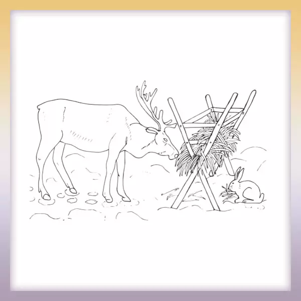Ciervos y liebres - Dibujos para colorear