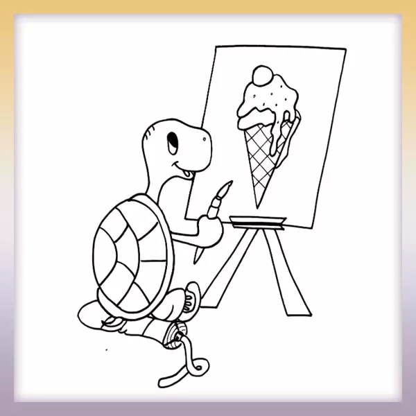 Tortuga pinta helado - Dibujos para colorear