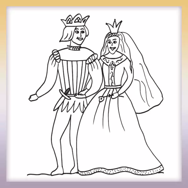 Rey y reina - Dibujos para colorear