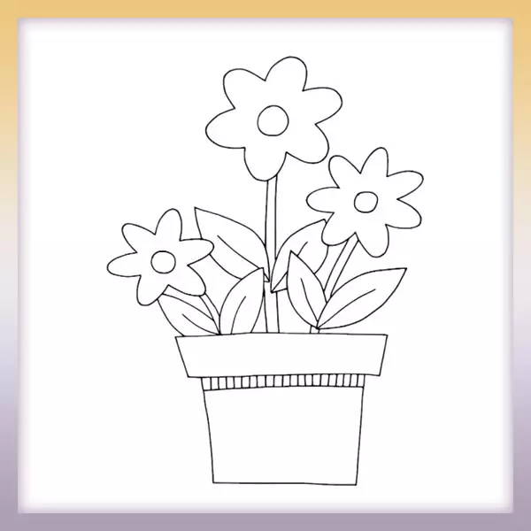 Flores en una maceta - Dibujos para colorear