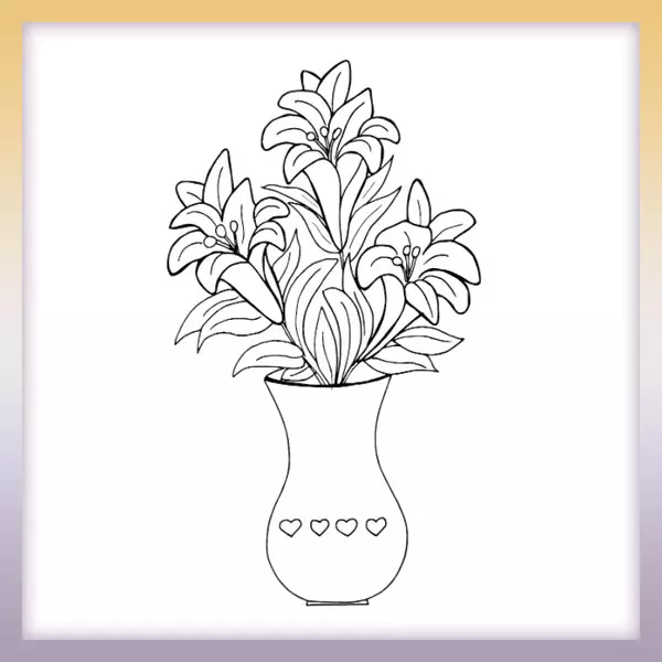Flores en un jarrón - Dibujos para colorear