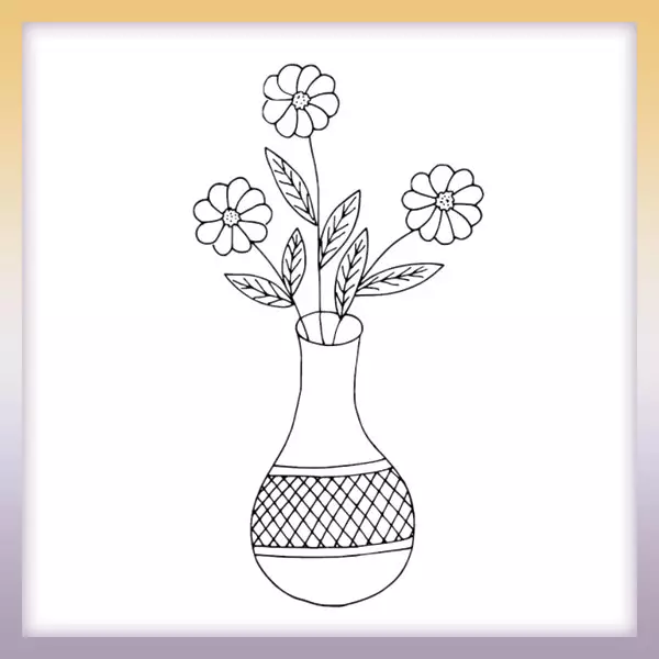 Flores en un jarrón - Dibujos para colorear