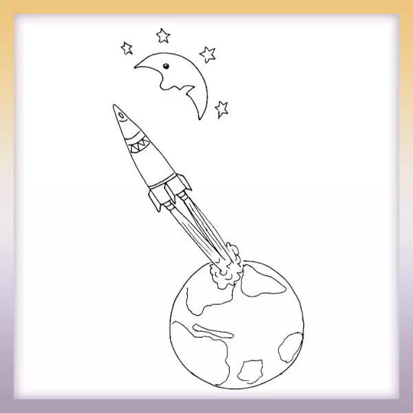 Cohete volador - Dibujos para colorear